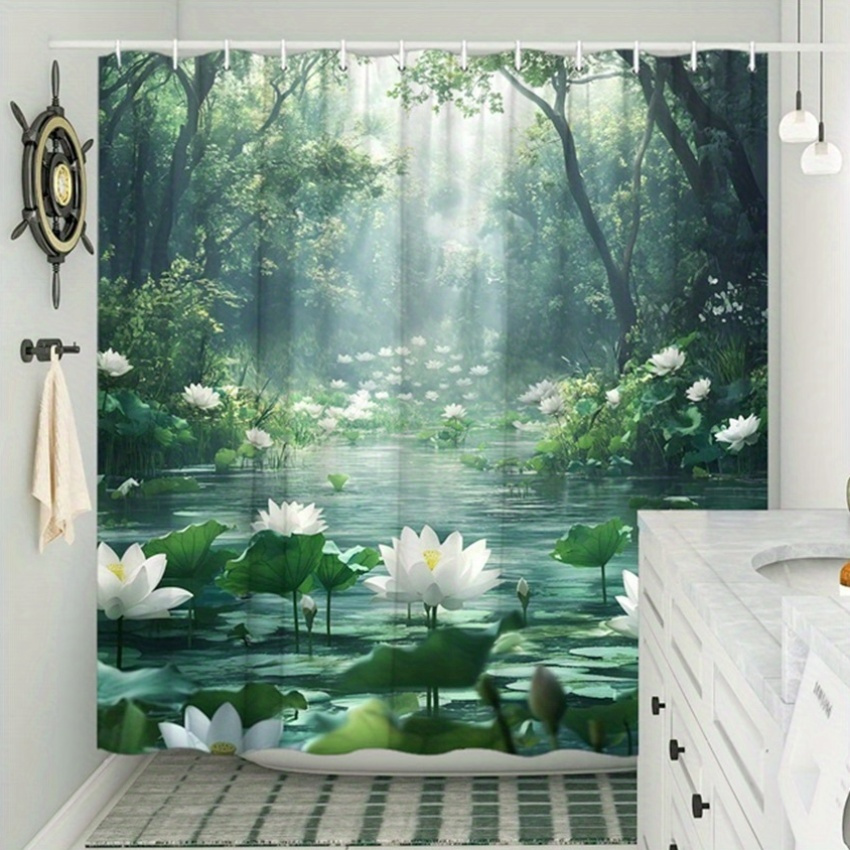 Interior Design Zen - Rideau de douche Lotus Forest en