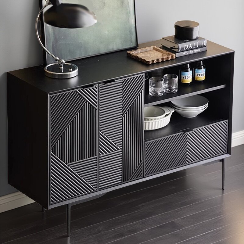 Interior Design Luxury Living Room - Meuble de Rangement Noir Design, Esthétique