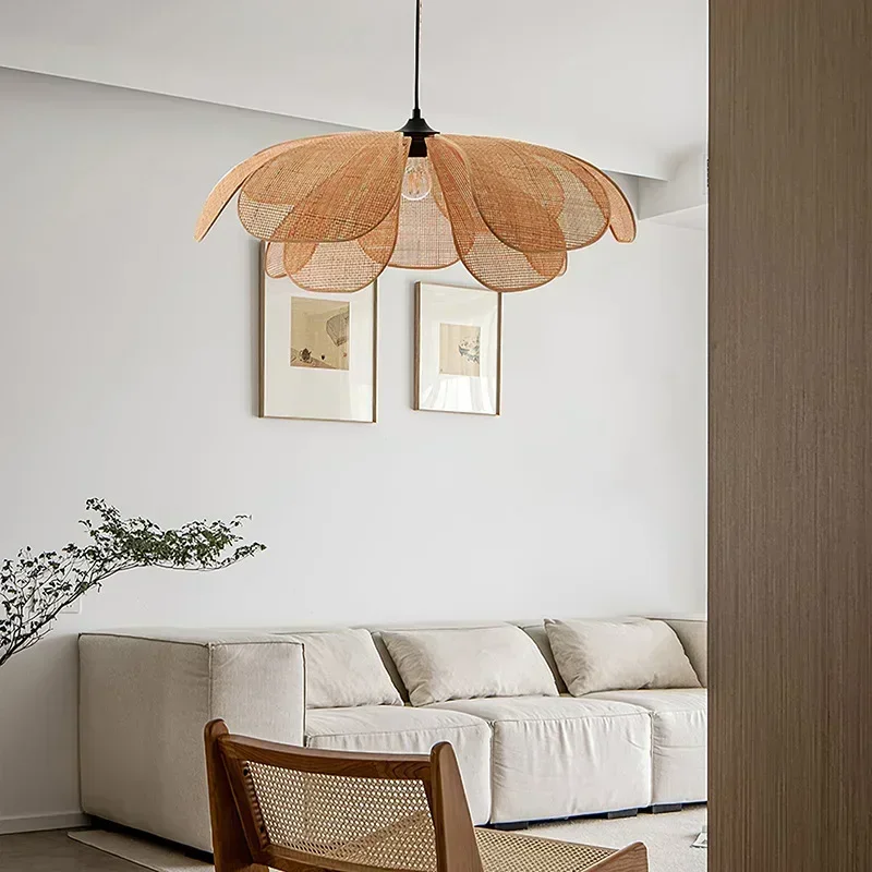 Interior Design Zen - Lampe suspendue en rotin japonais en