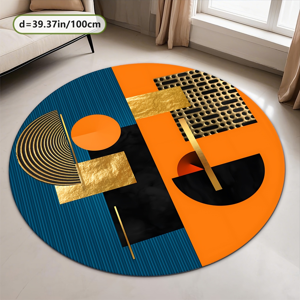 Tapis rond abstrait géométriqu - Interior Design Luxury Living Room avis et prix