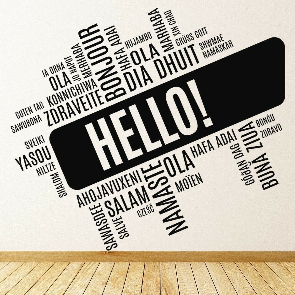Hello Foreign Language Wall De - Interior Design Language avis et prix