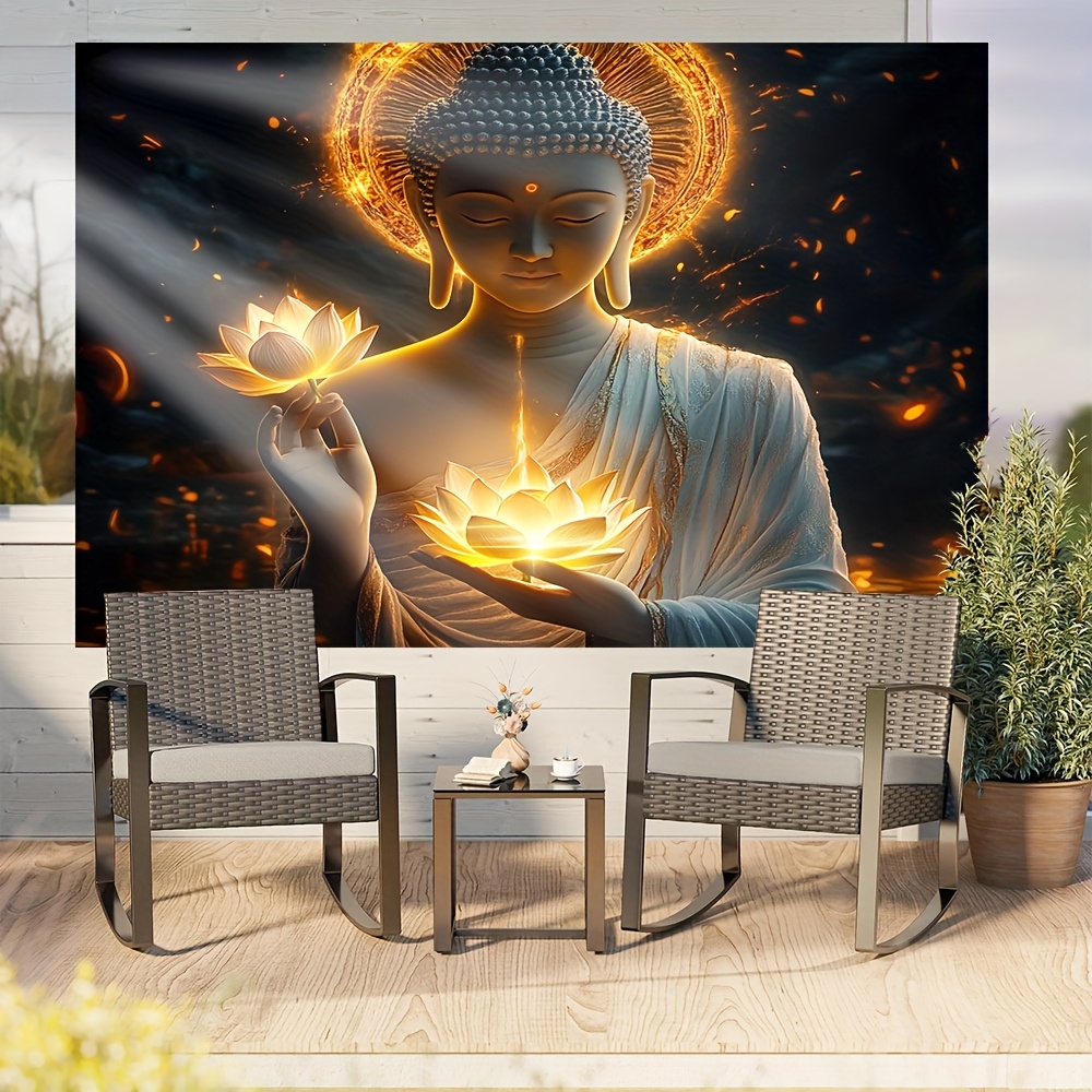 Art mural Bouddha avec fleur d - Interior Design Zen avis et prix