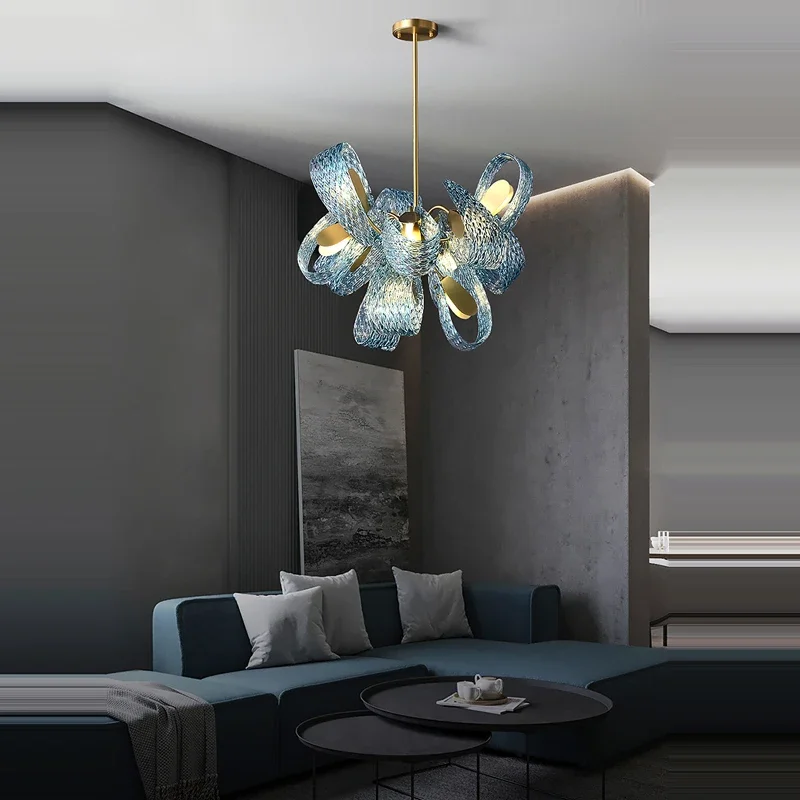 Lustre moderne de luxe sculptu - Interior Design Luxury Living Room avis et prix